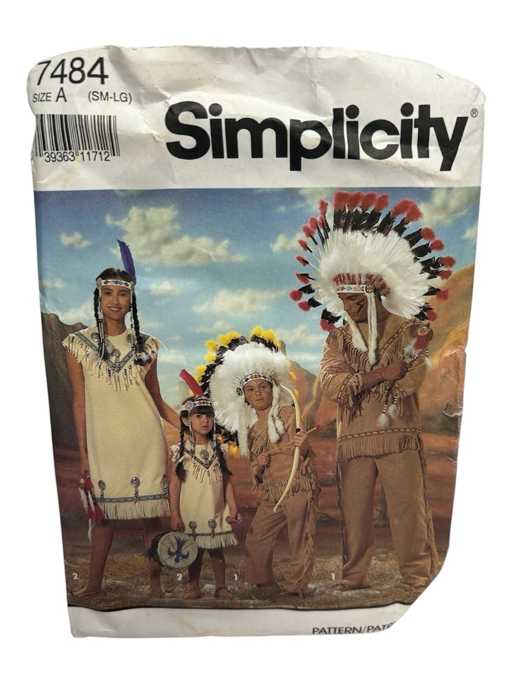 Simplicity 7484 Native American Sewing Patterns sizes small-large